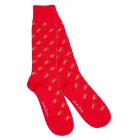 Red Bicycle Bamboo Socks