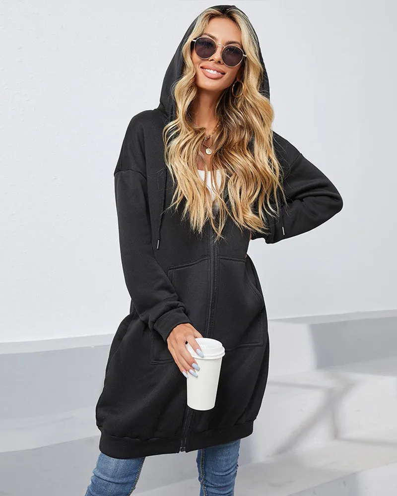 Relaxed Fit Hooded Longline Jacket