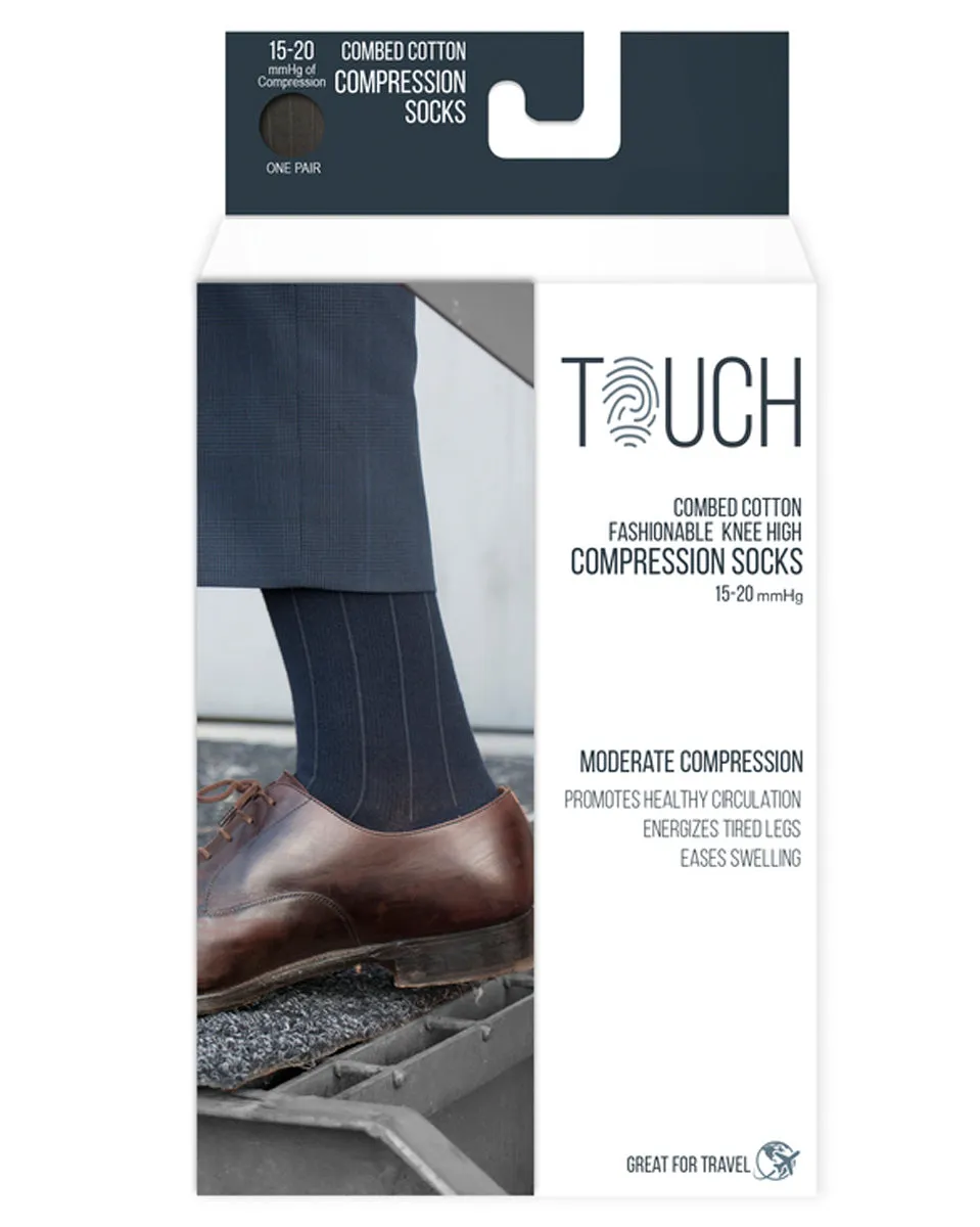 ReliefWear Touch Men's Iintelligent Rib Pattern Knee Highs 15-20 mmHg