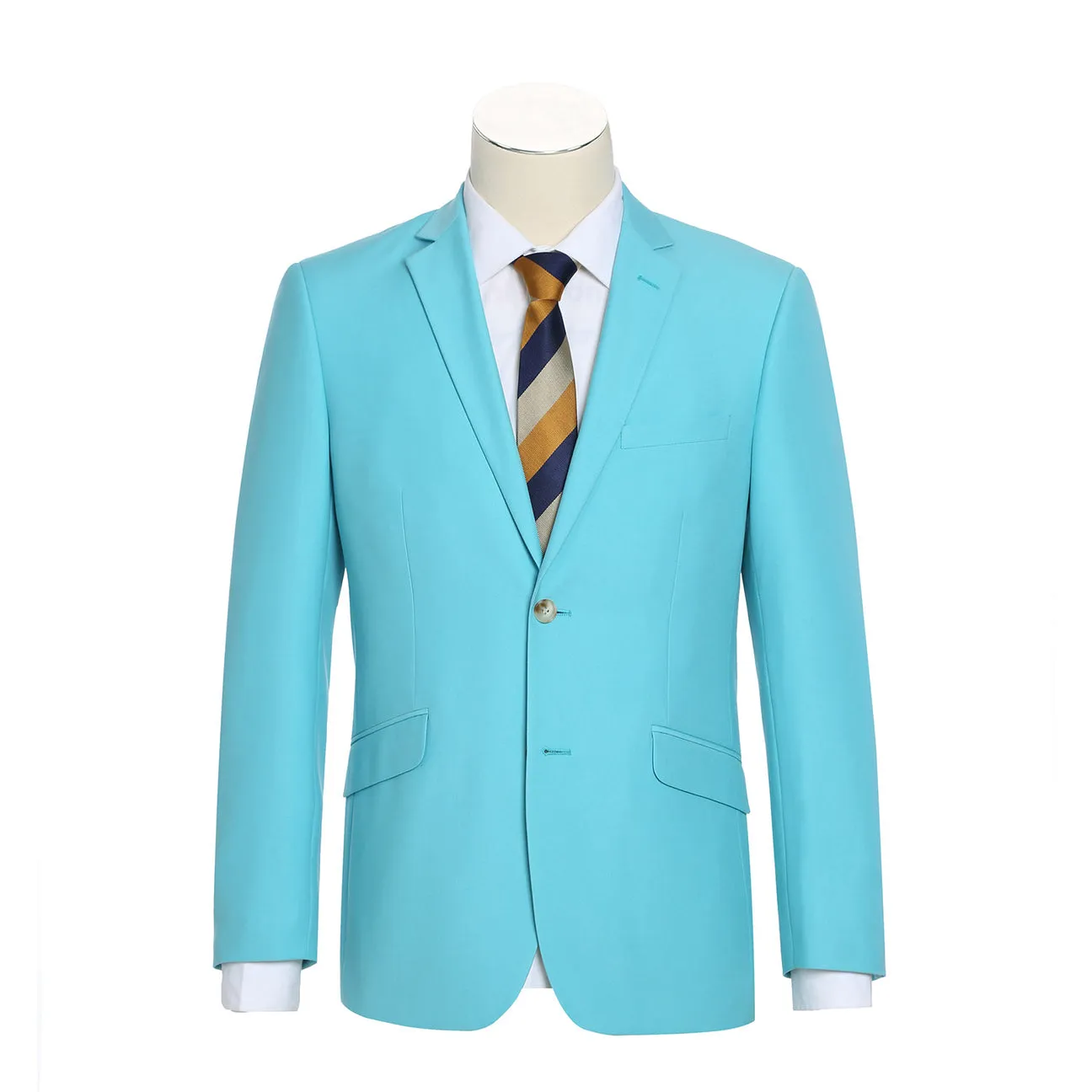 RENOIR Green Slim Fit 2-Piece Single Breasted Notch Lapel Suit 201-59