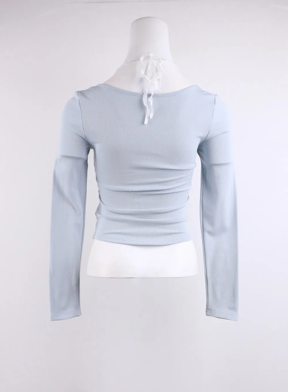 Round Neck Lace-Up Long Sleeve CJ423