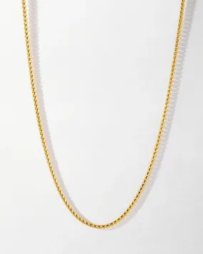 Rounded Box Chain Necklace - Gold