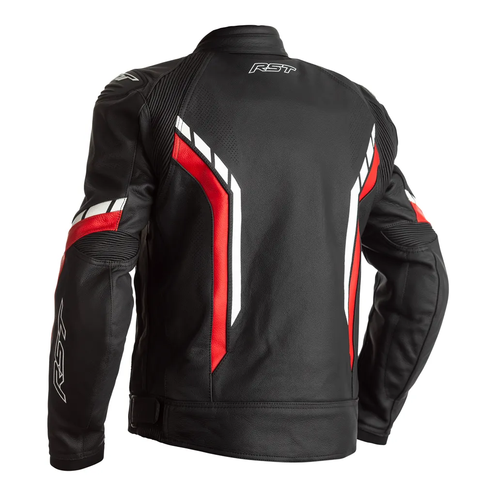 RST Axis CE Leather Jacket - Black / Red / White