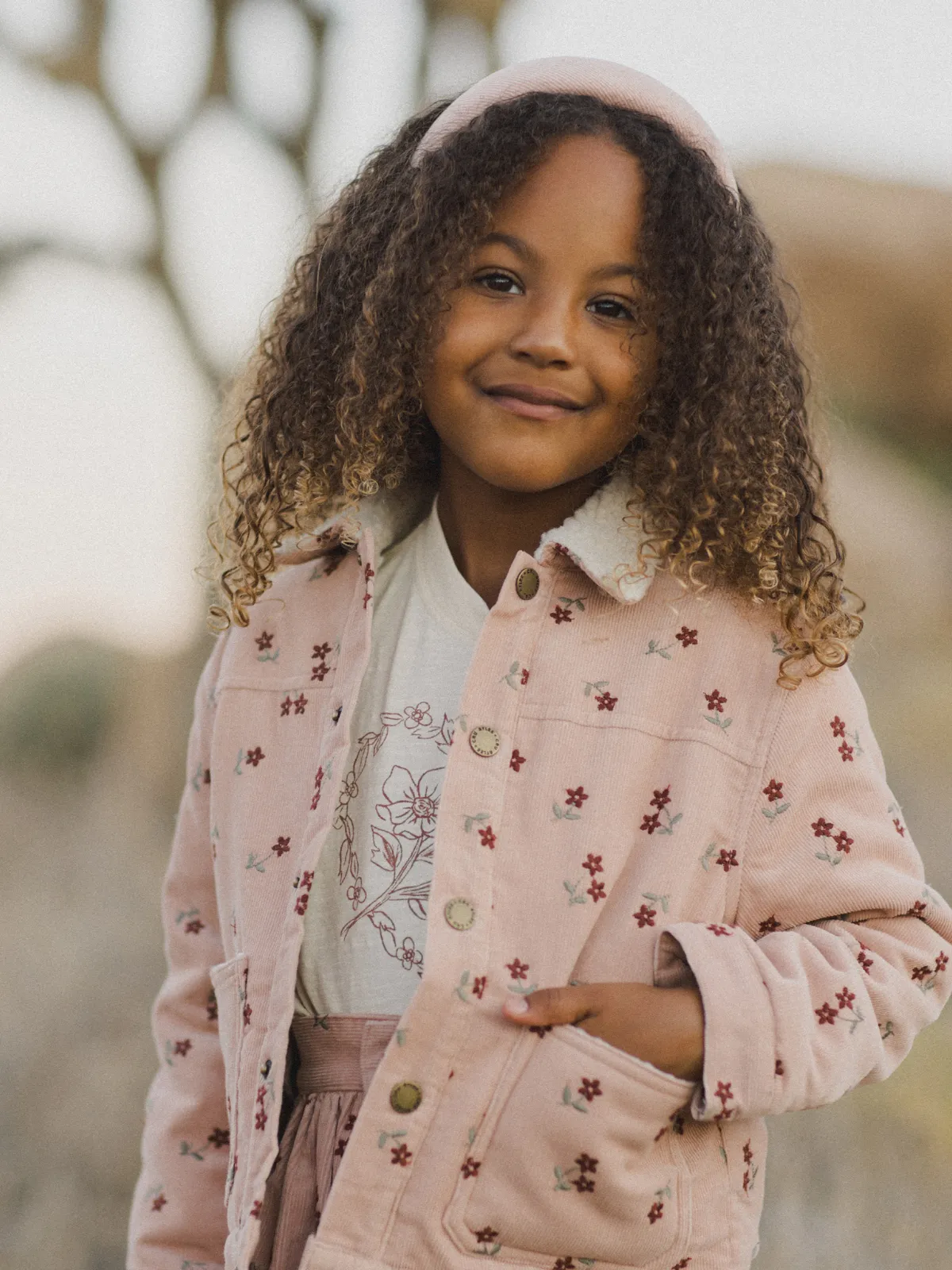 Rylee & Cru Corduroy Jacket, Blossom Embroidery