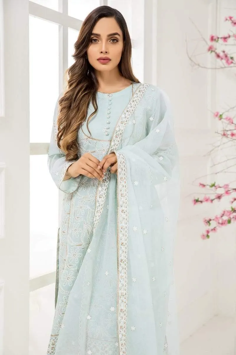 Sadia Aamir - Sea Green Aqua - SA-LP30 - Embroidery - 1 Piece