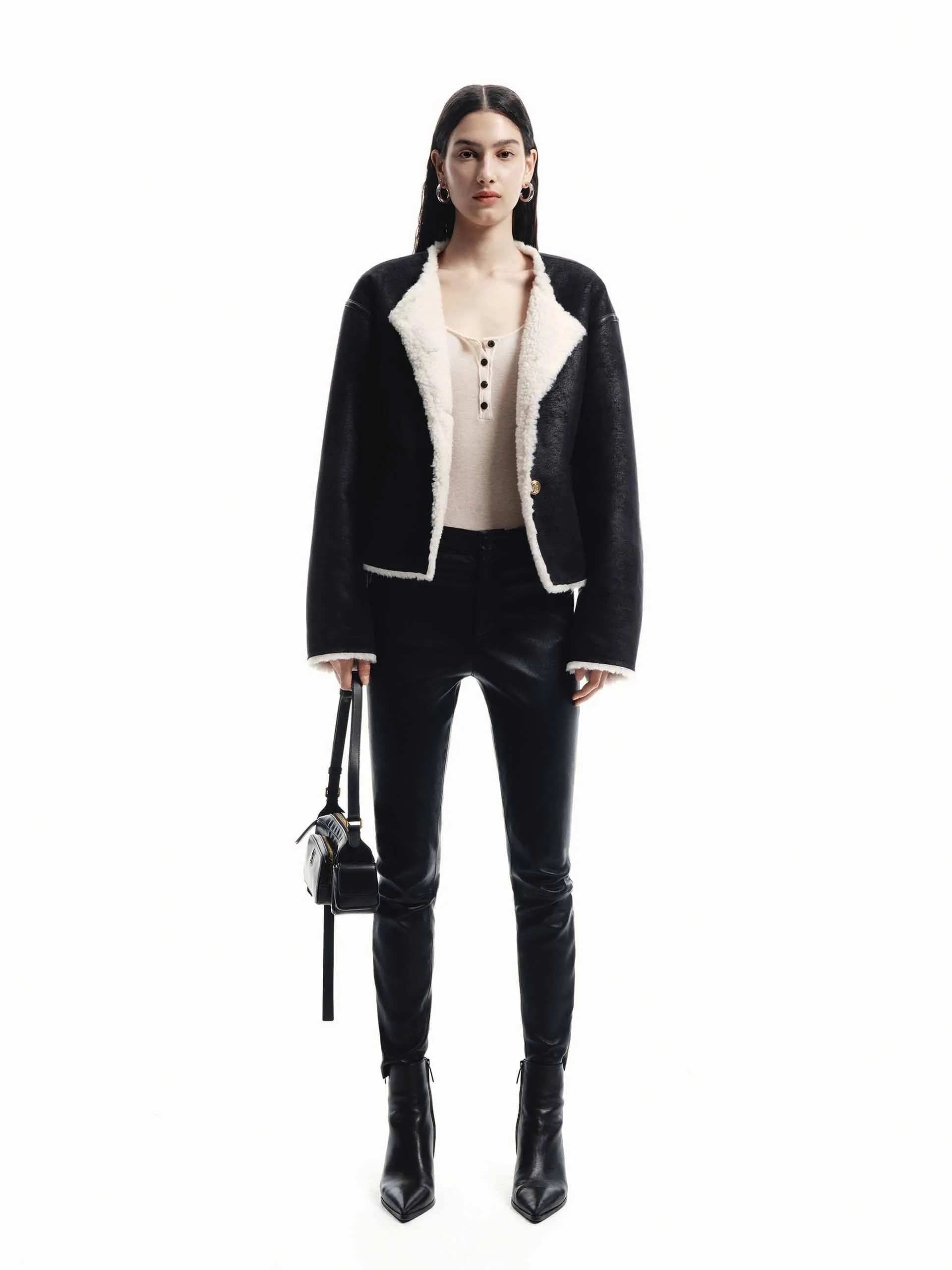 Shearling Cropped Jacket