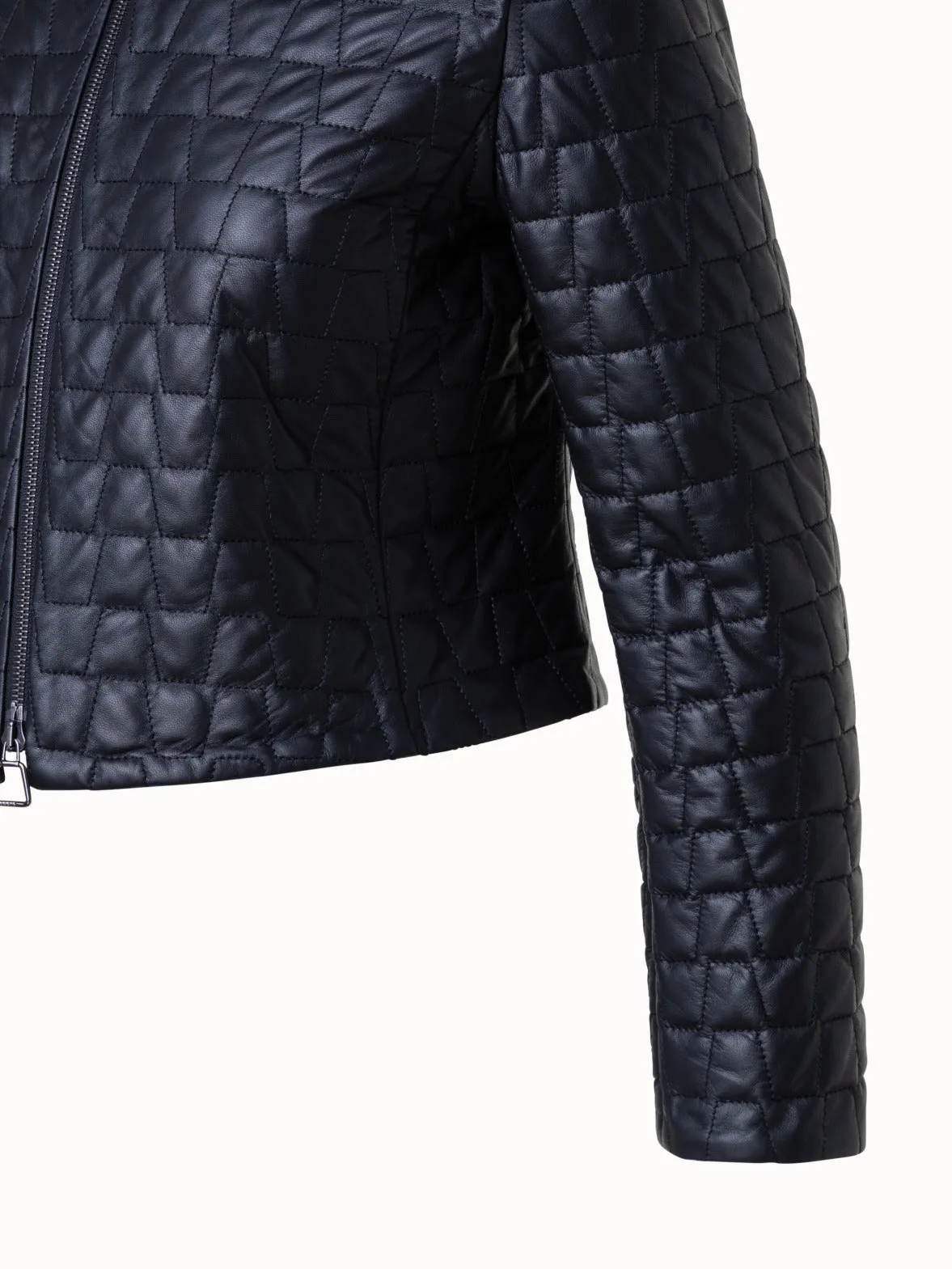 Short Quilted Leather Jacket