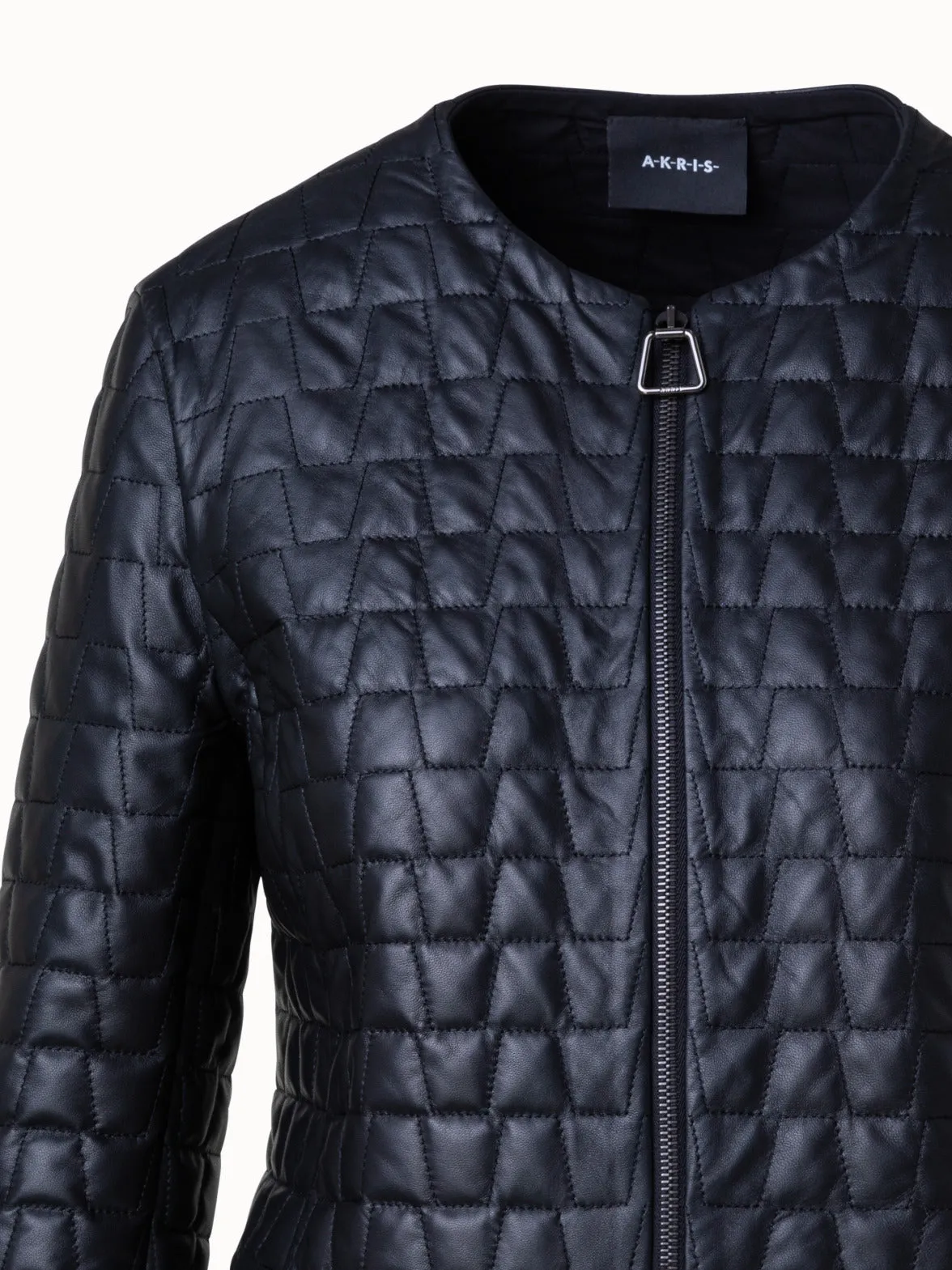 Short Quilted Leather Jacket