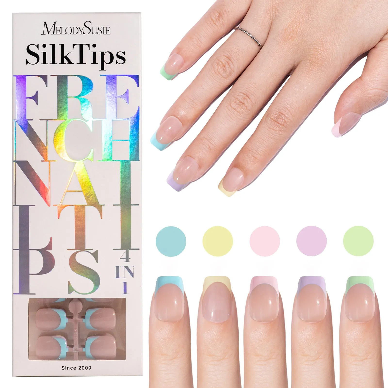 SilkTips 4 in 1 French Nail Tips - 150Pcs (US ONLY)