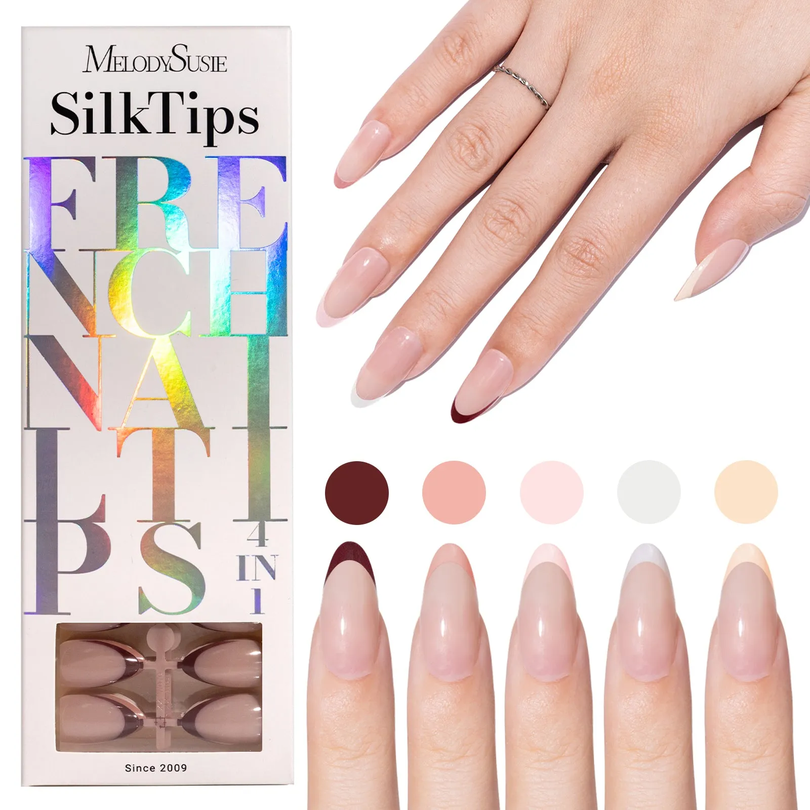 SilkTips 4 in 1 French Nail Tips - 150Pcs (US ONLY)