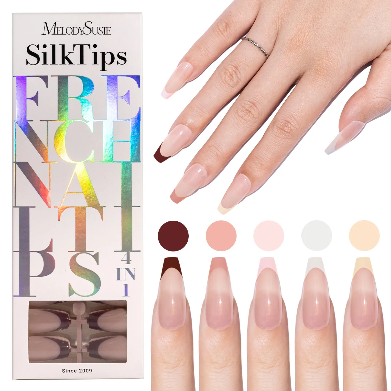 SilkTips 4 in 1 French Nail Tips - 150Pcs (US ONLY)