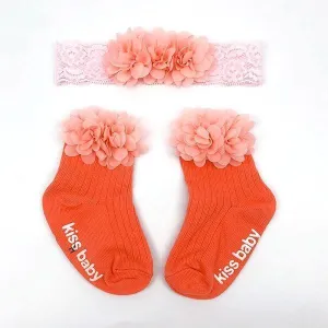 Smitten Flower Baby Socks with Headband Set - Assorted Colours