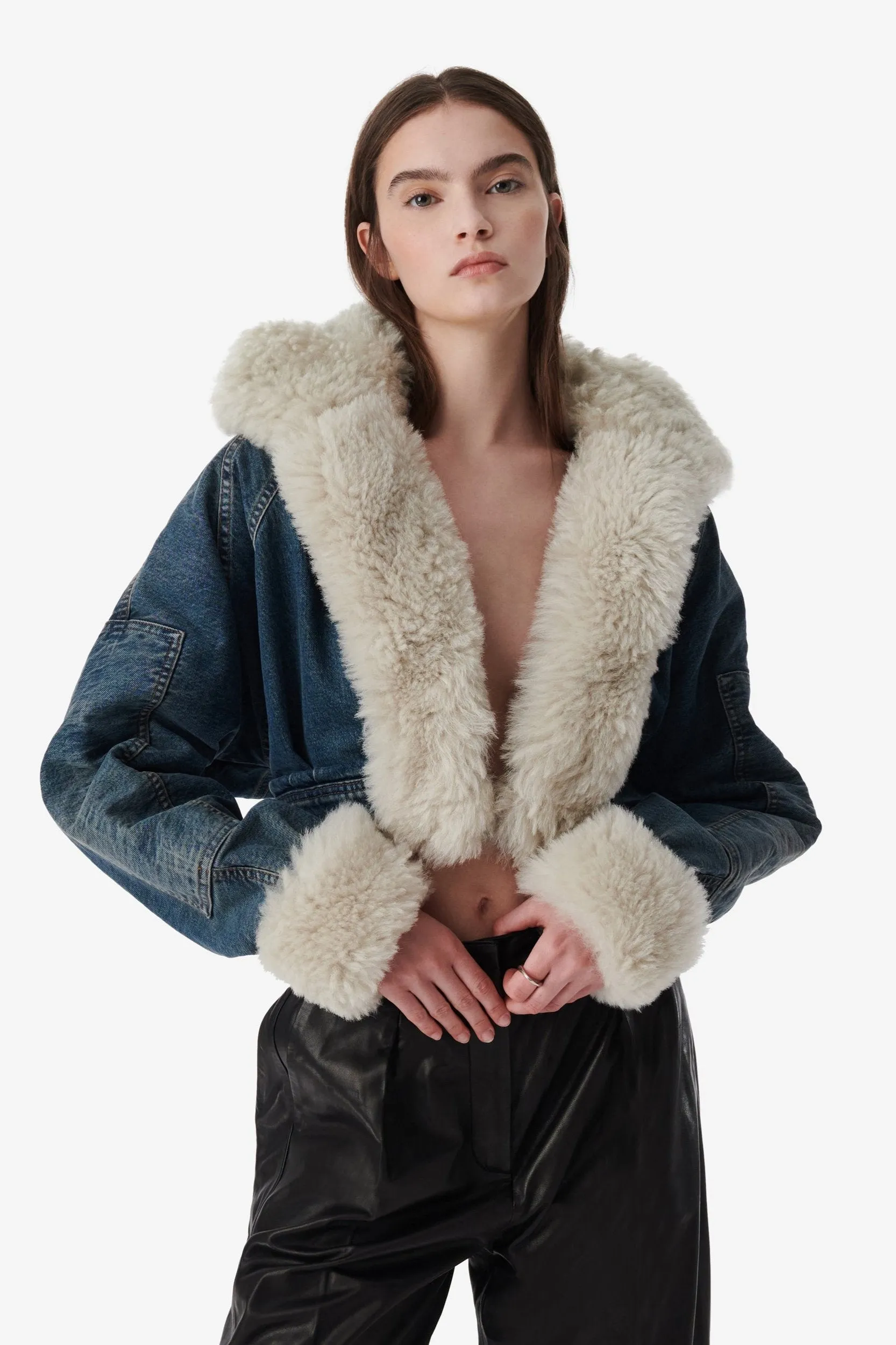 SMV X IRO DENIM SHEARLING JACKET