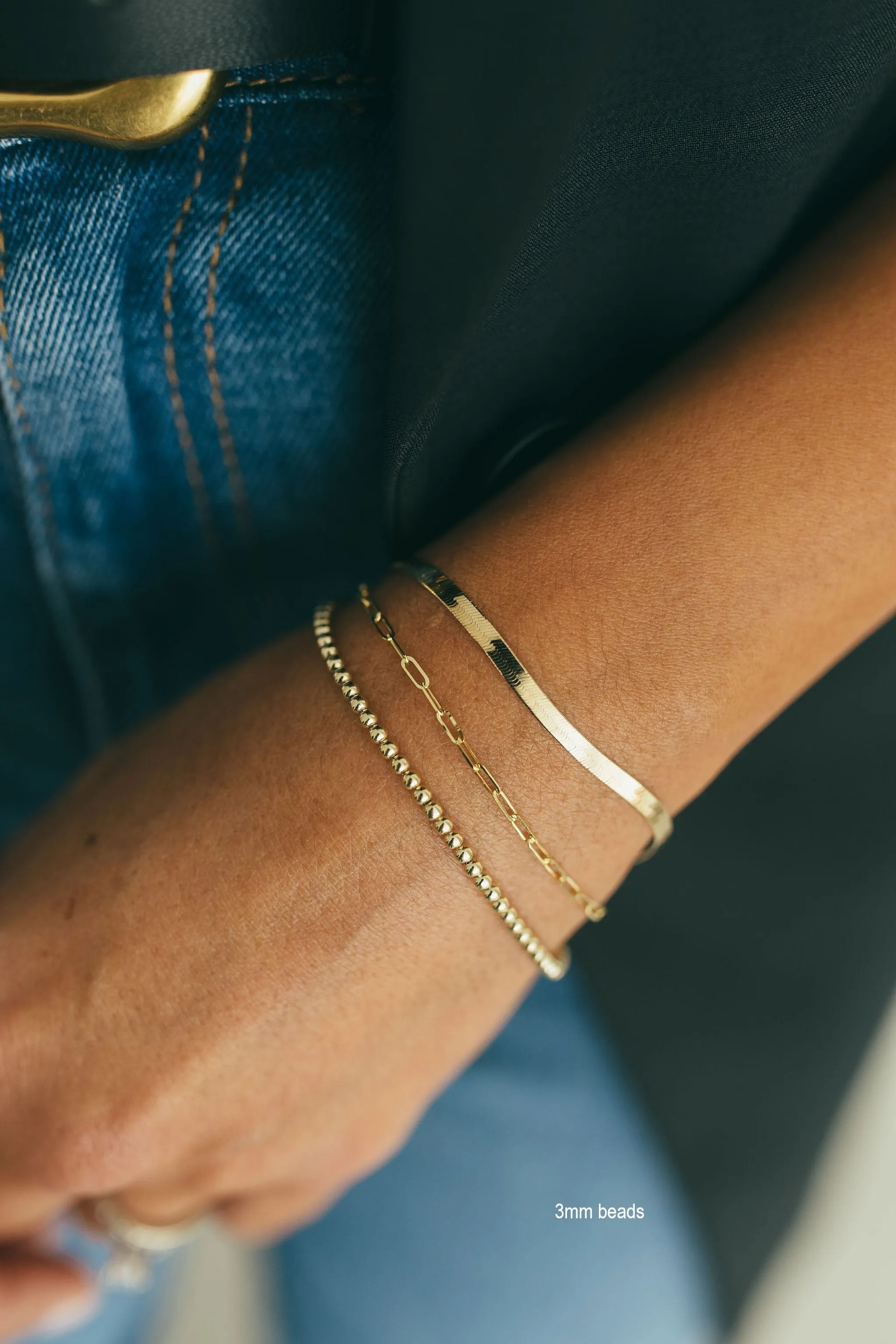 Solid Gold Bead Bracelet