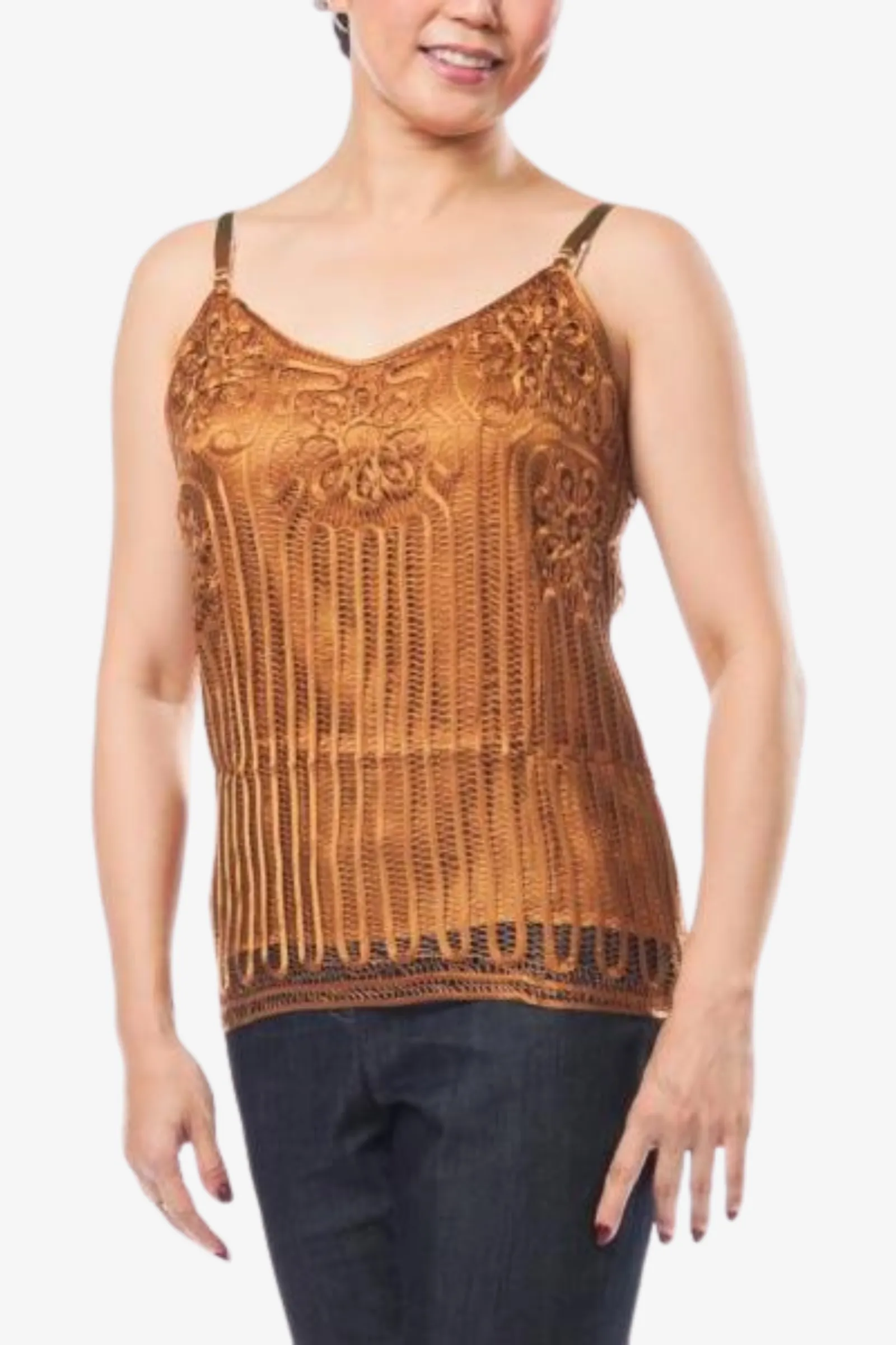 Soulmates C3106 Silk Embellished Spaghetti Strap Camisole