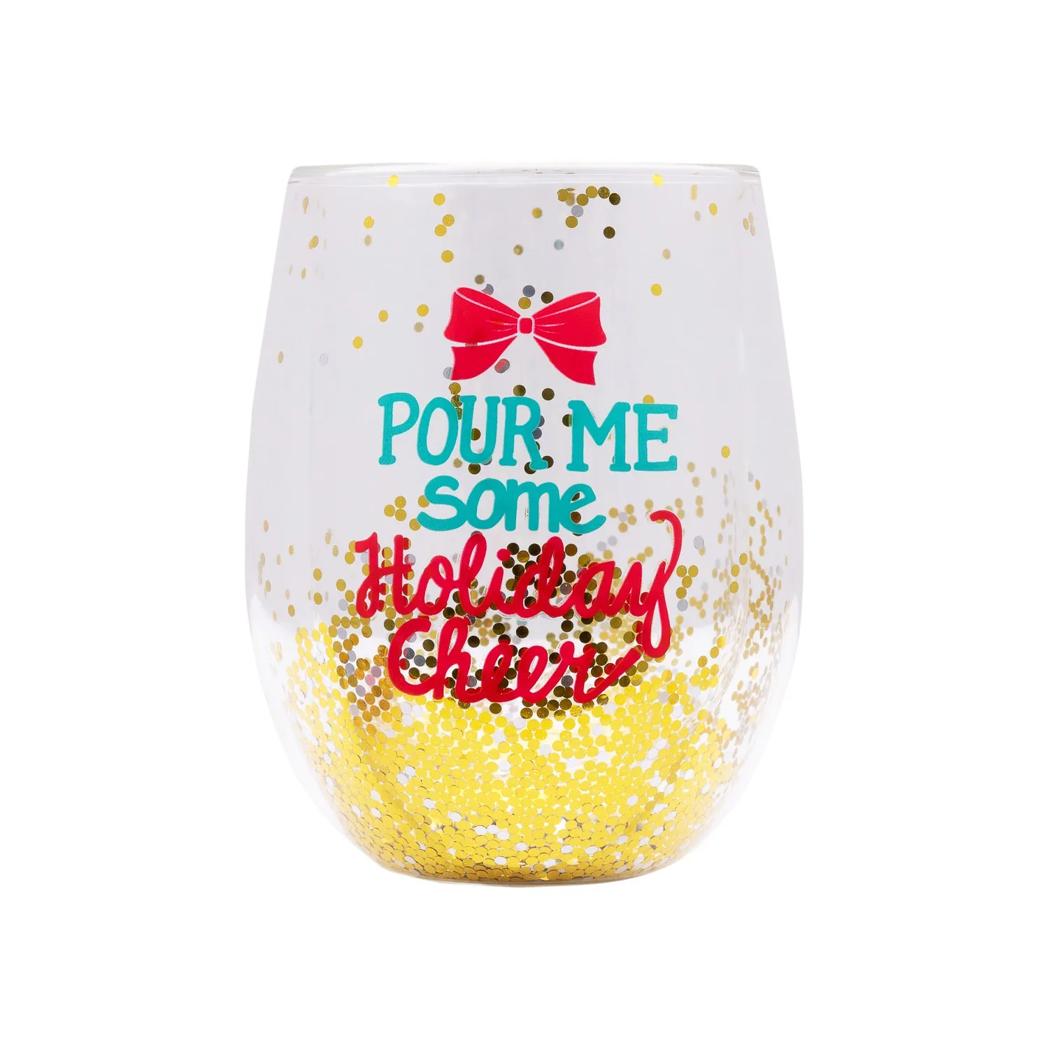 Splosh Stemless Christmas Wine Glass - Holiday Cheer