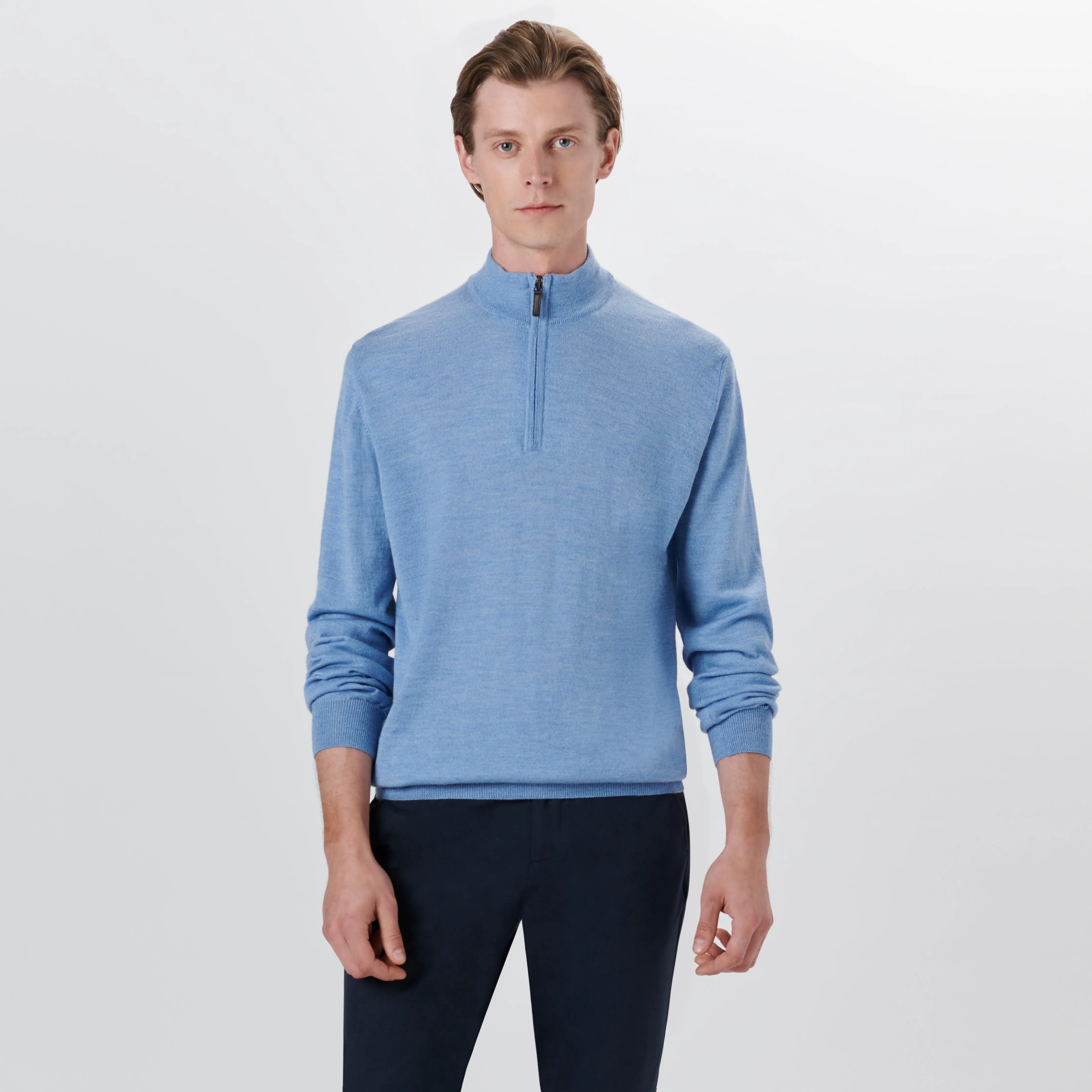 Super Merino Solid Quarter Zip Sweater