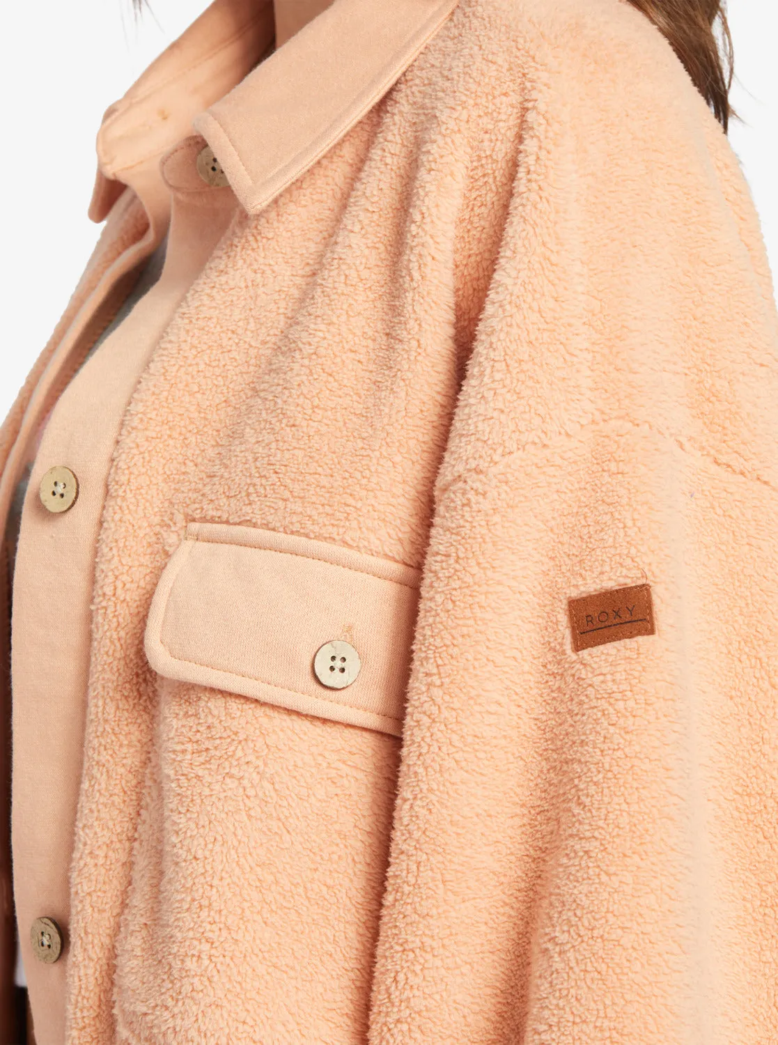 Switch Up Sherpa Fleece Overshirt - Dusty Coral