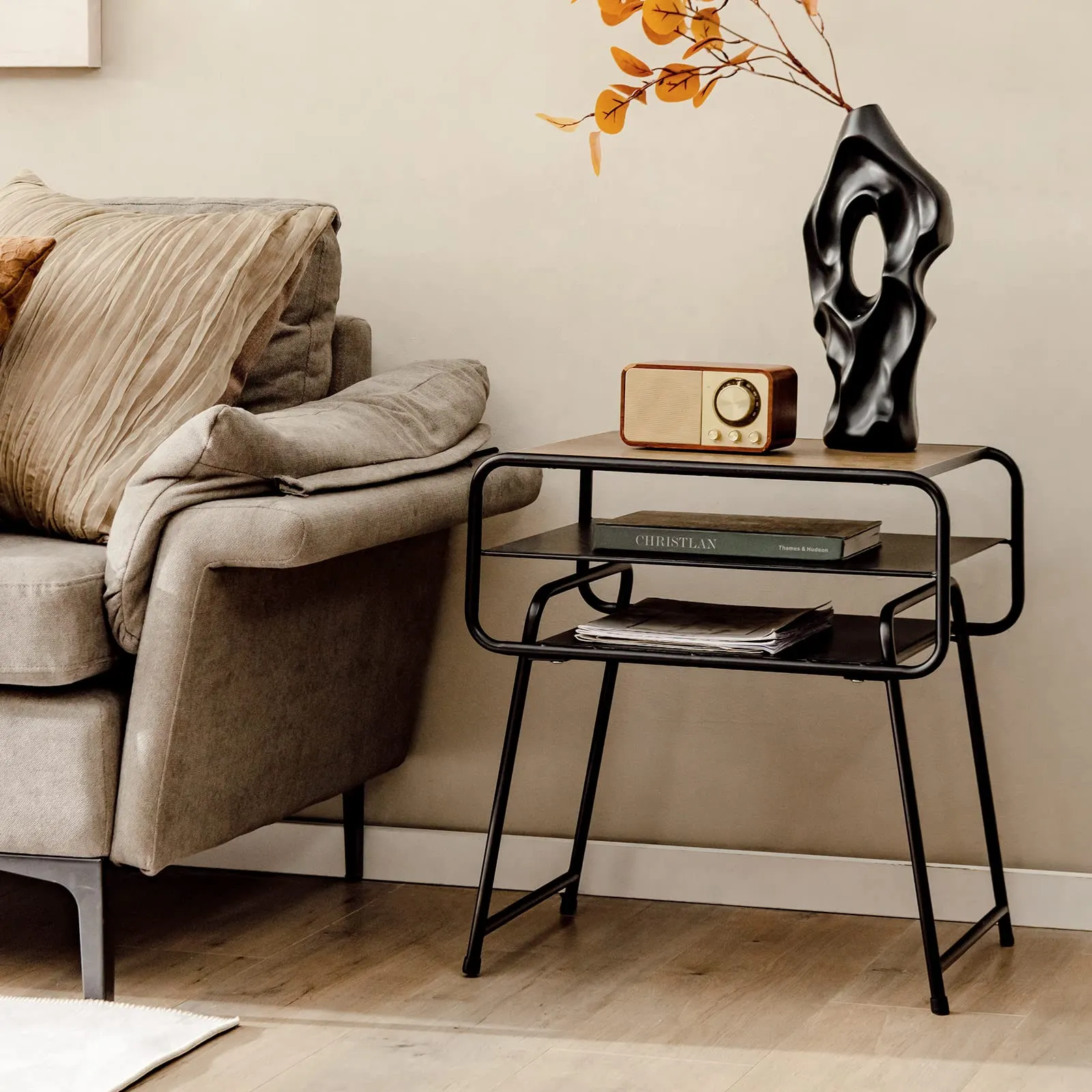 Tangkula End Table, 3-Tier Side Table