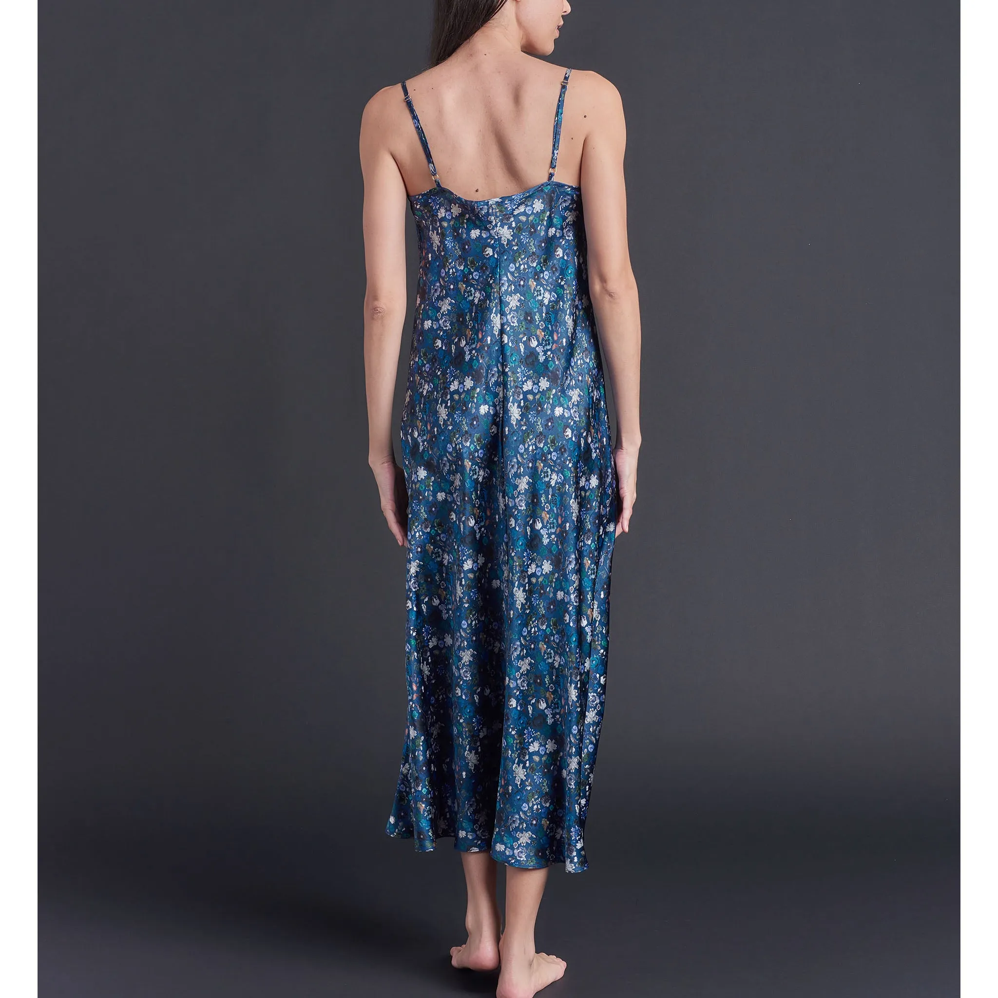 Thea Paneled Slip Dress in Floral Edit Liberty Print Silk Satin