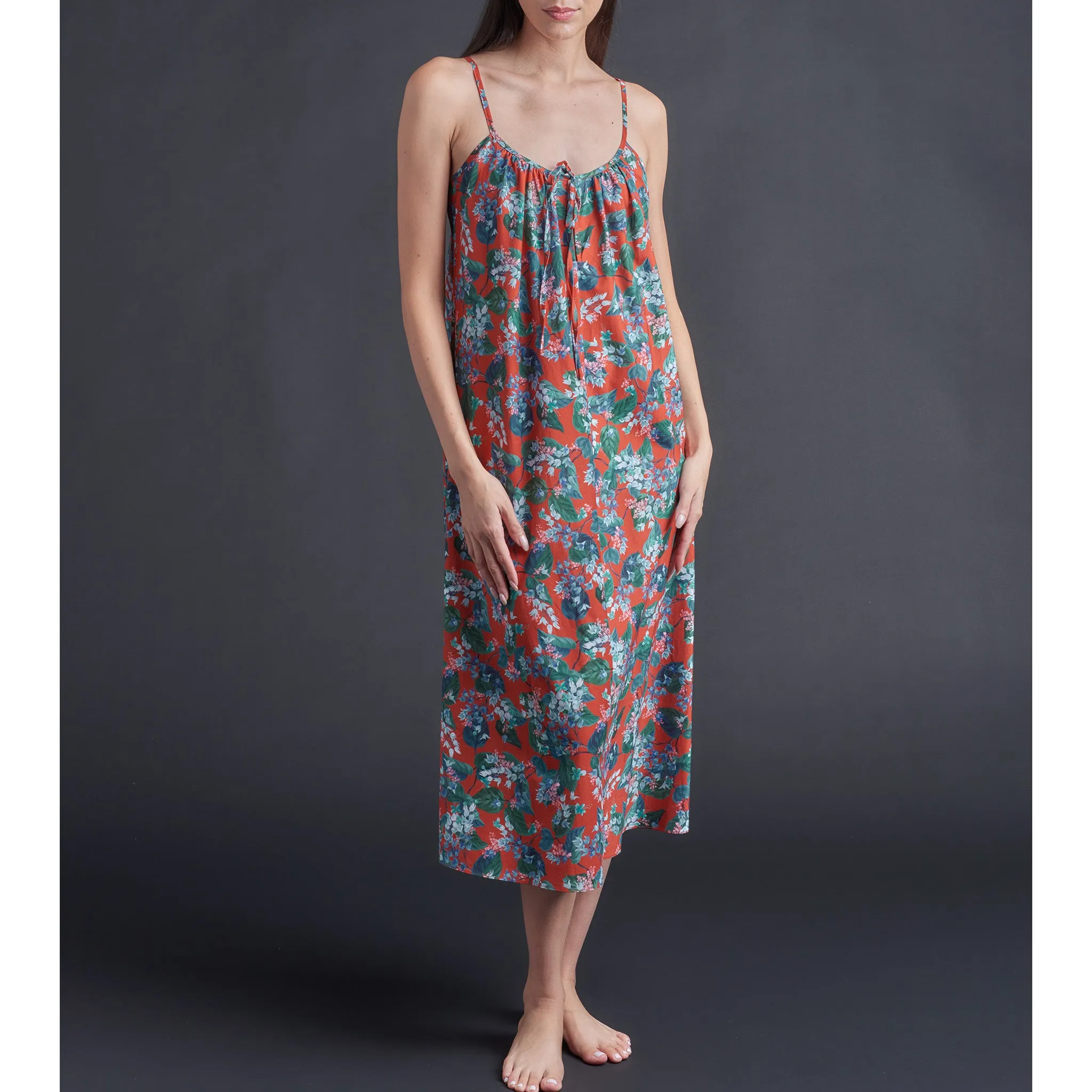 Thea Slip dress in Osterly Red Liberty Print Cotton