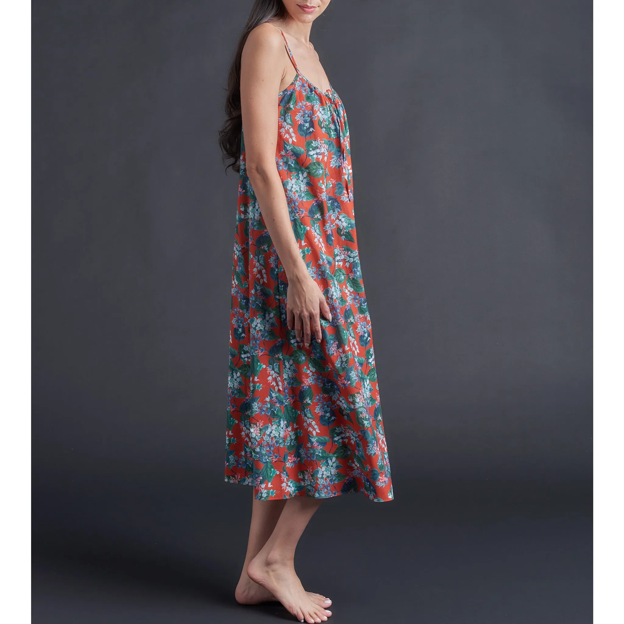 Thea Slip dress in Osterly Red Liberty Print Cotton