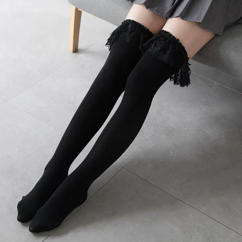 Thigh High Ruffled Stockings