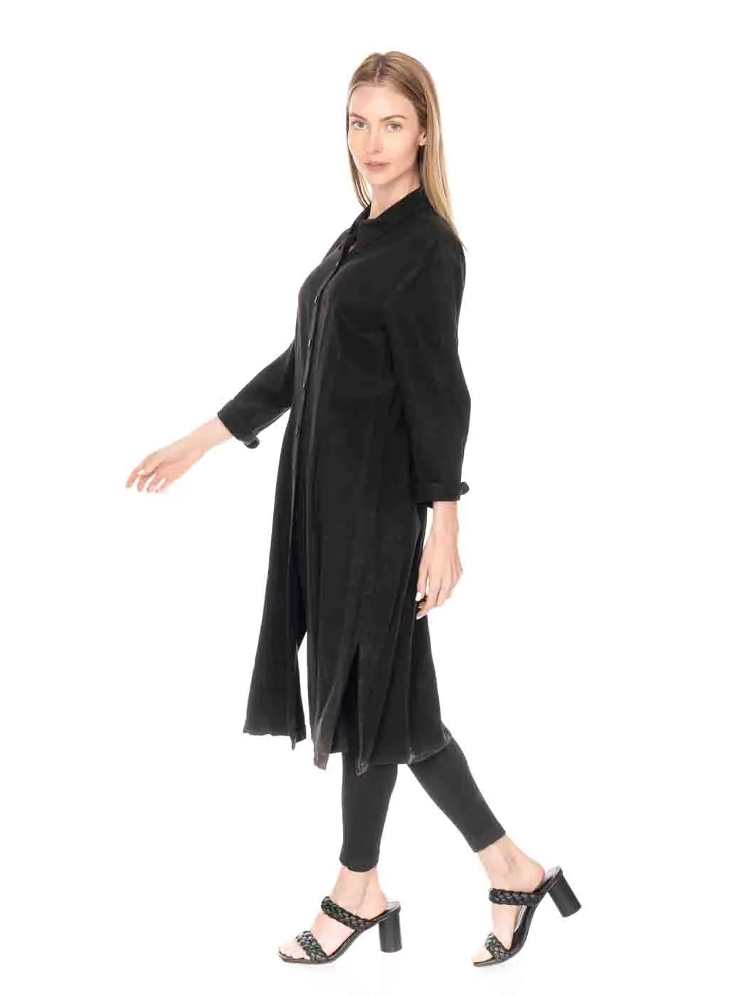 Tianello TENCEL™ "Harvard Twill" Long Duster "Daphne" Shirt Dress