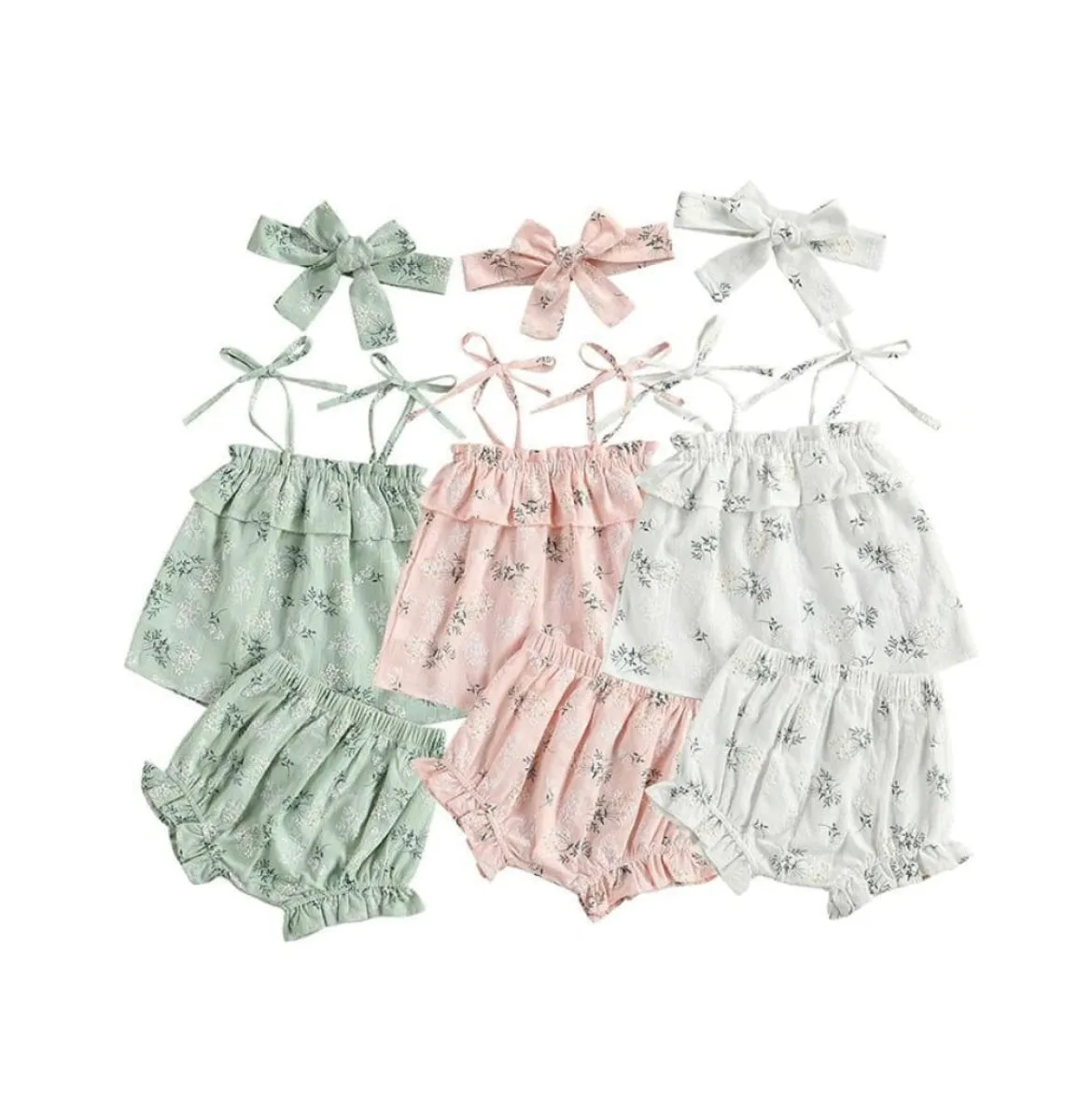 Tilly Ruffle Bloomer Set - Mint Green