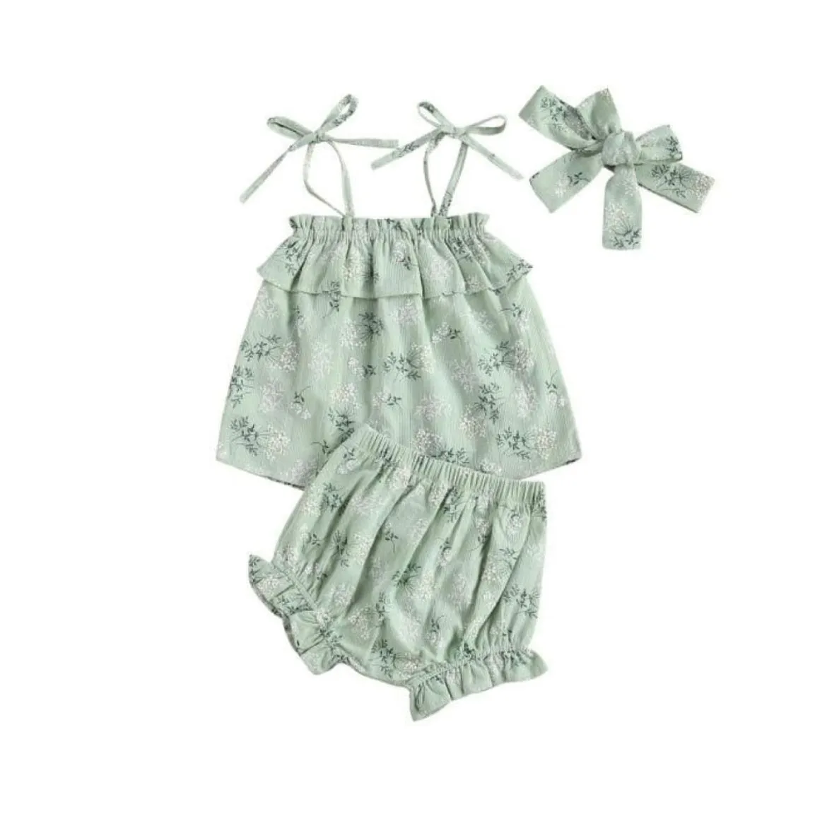 Tilly Ruffle Bloomer Set - Mint Green