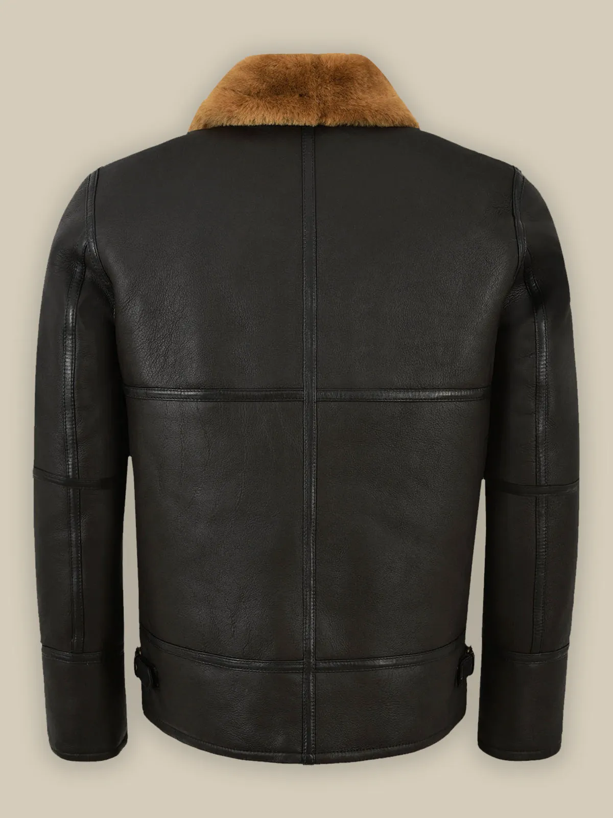 Traditional Black Shearling Jacket for Men