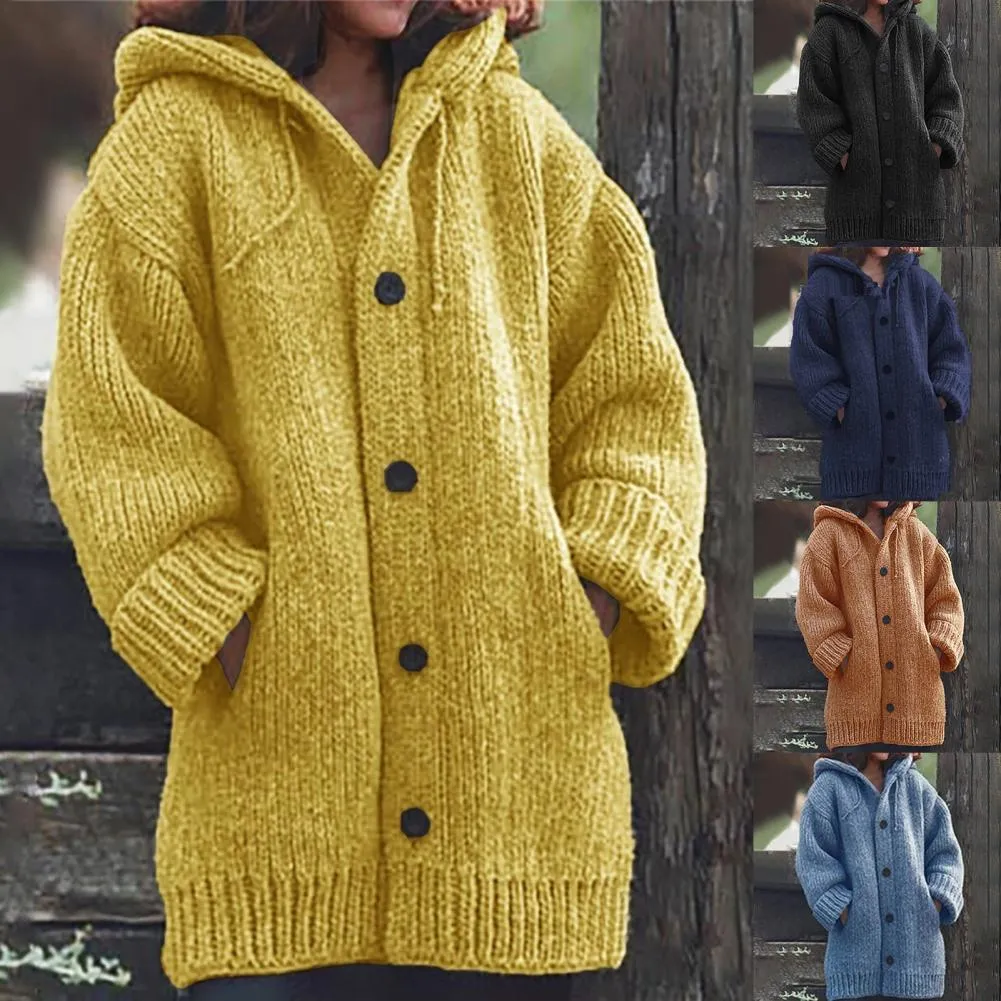 Trendy Cardigan Mid Length Sweater Jacket