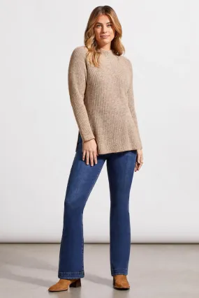 Tribal Mock Neck Heathered Knit Sweater Nutshell