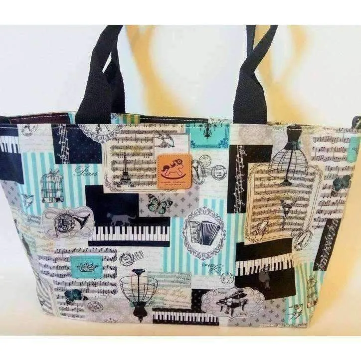 Uma Hana Versatile Music Themed Horizontal A4 Shoulder Bag