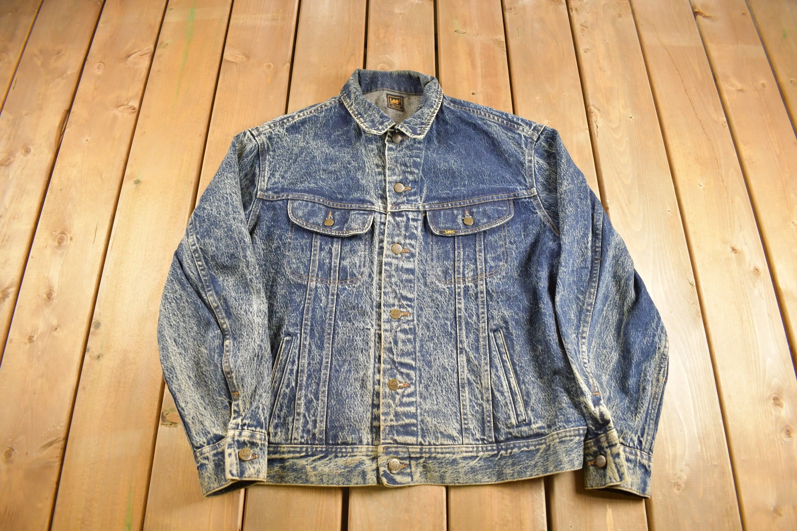 Vintage 1980s Lee Storm Stonewash Jean Jacket