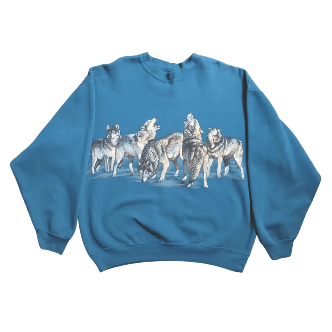 VINTAGE WOLF PACK FRONT AND BACK SWEATSHIRT