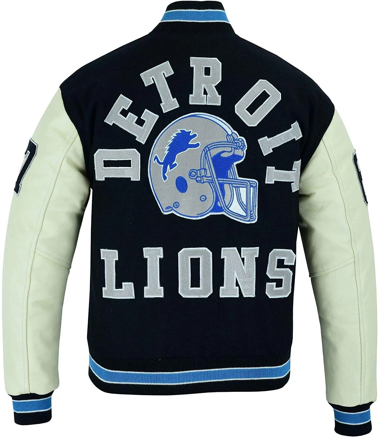 Warrior Gears Classic Hybrid Varsity Jacket for Kids, Toddler Letterman Bomber Jacket for Boys, Unisex Varsity   Jacket Girls, Blue Wool Body & White Cowhide Leather Sleeves