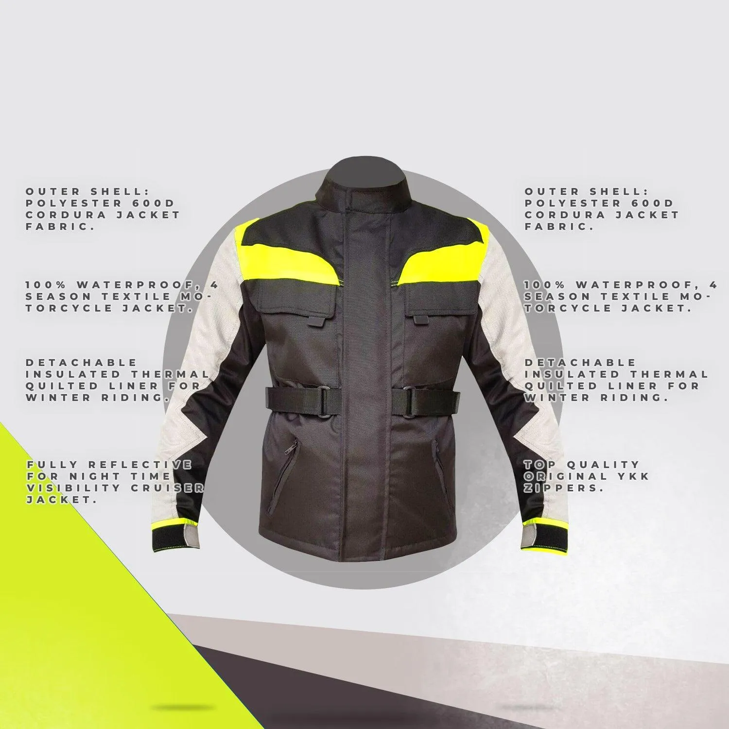 Warrior Gears® Kids Motorcycle Jacket Hi-Vis Armoured Boys Biker Jackets