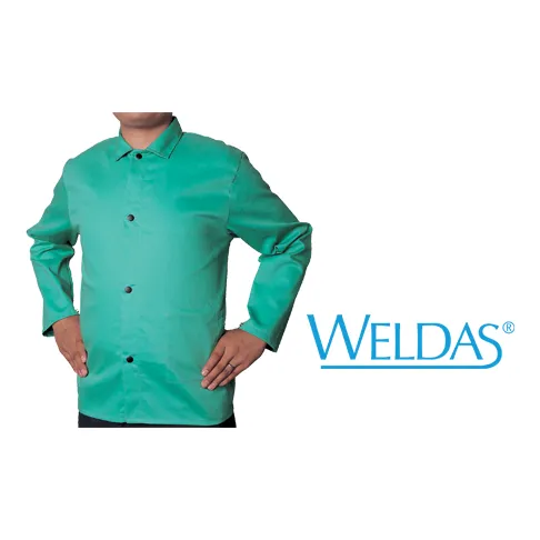 Weldas 33-6630XXXL 9oz Green Welding Jacket 30" Cotton FR 3XL