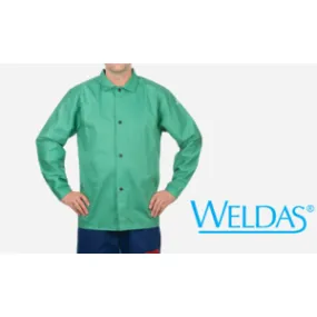 Weldas 33-6630XXXL 9oz Green Welding Jacket 30" Cotton FR 3XL