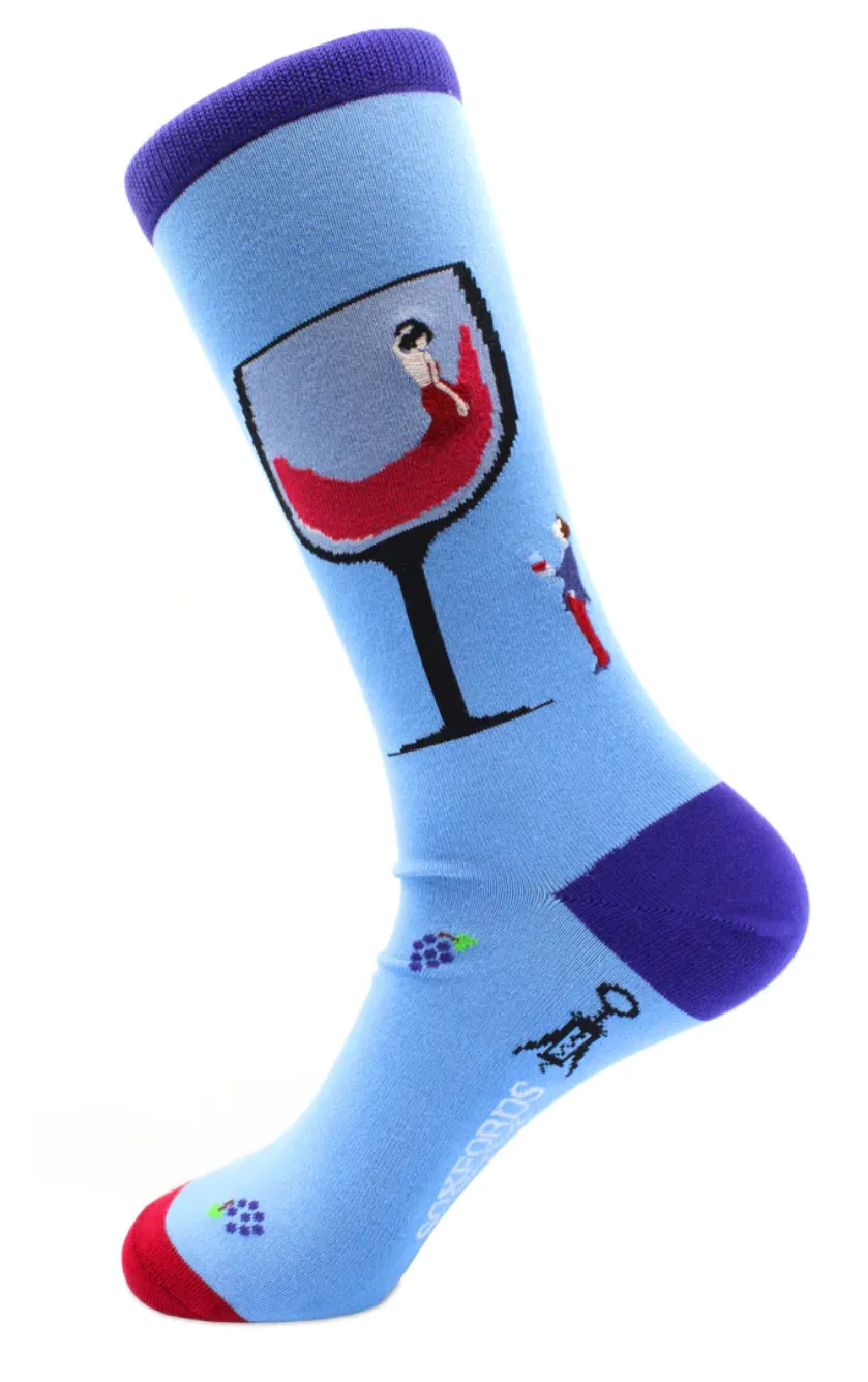 Wine-Oh Themed Men's Crew Sock