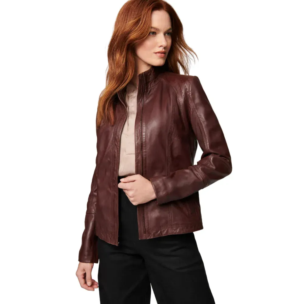 Womens Classic Leather Jacket