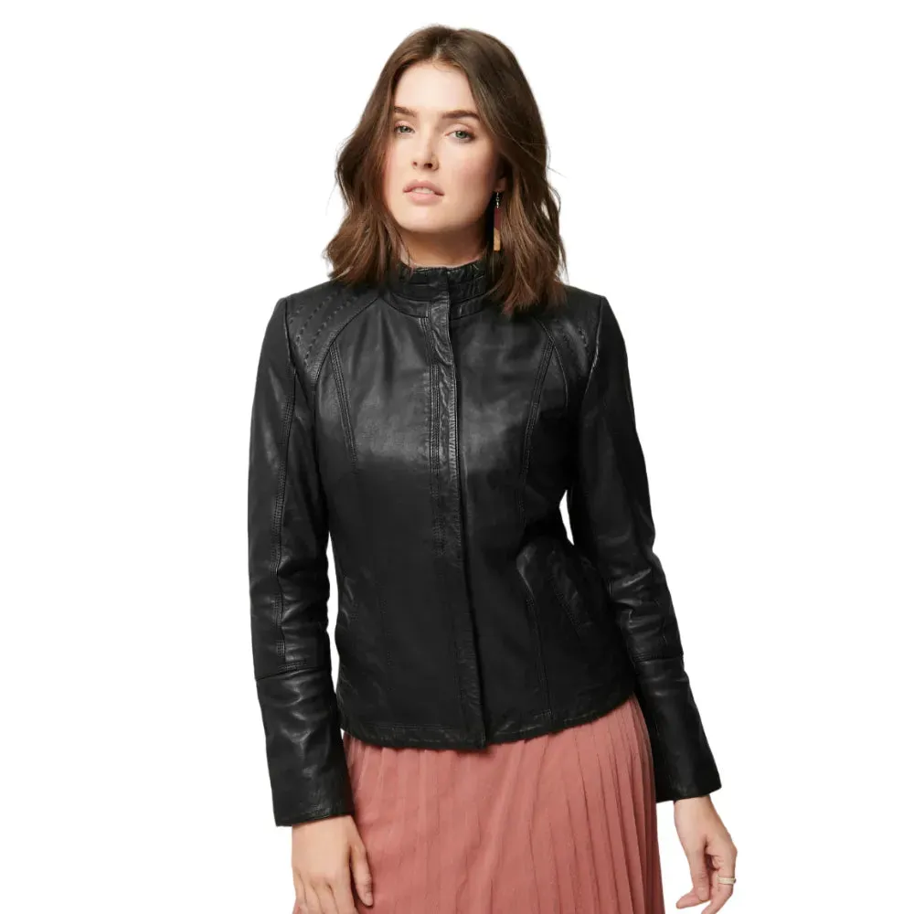 Womens Classic Leather Jacket