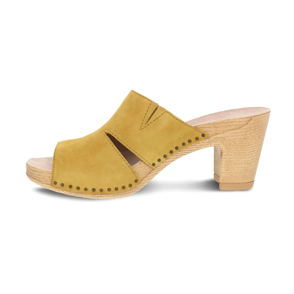 Women's Dansko Tandi Color: Yellow Milled Nubuck Sandal