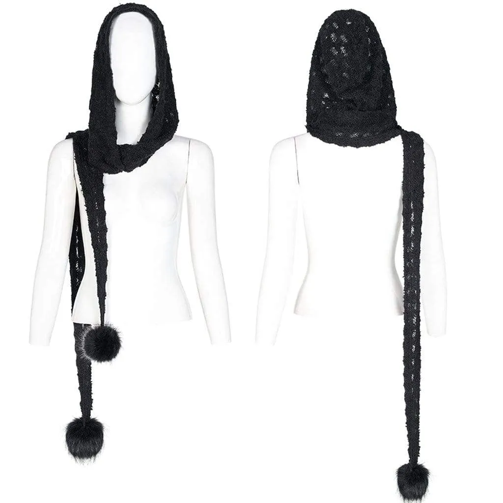 Women's Gothic Kitted Hooded Scarf