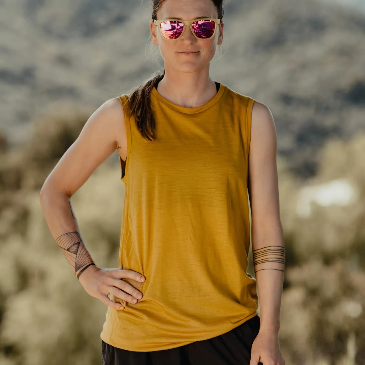 Women's Natural Tencel Merino Wool Tank Top