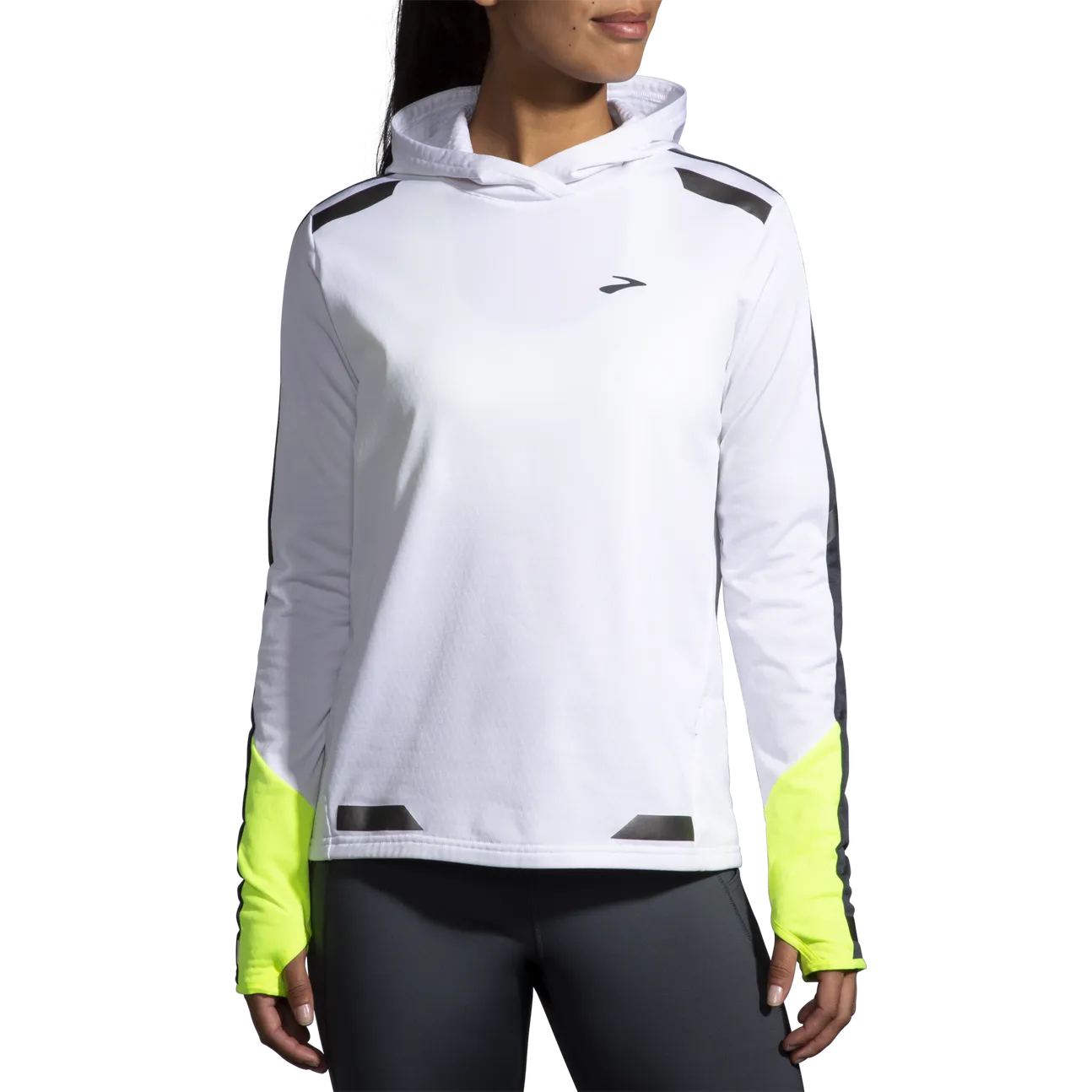 Women's Run Visible Thermal Hoodie (134 - White/Asphalt/Nightlife)