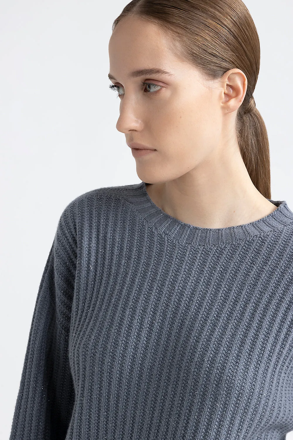 Wool, silk, cashmere and lurex sweater