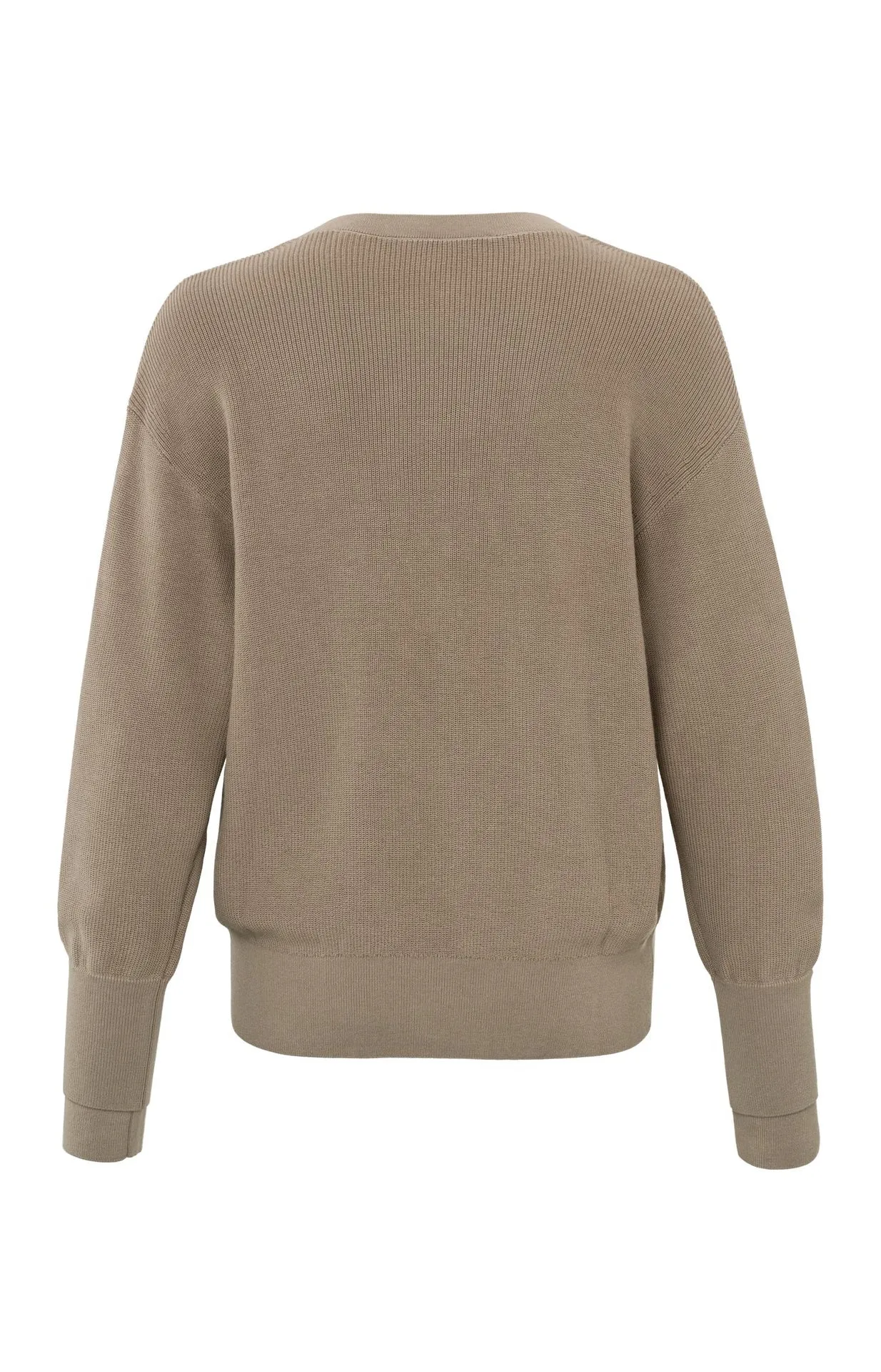 Yaya Sweater with V Neck Affogato Brown