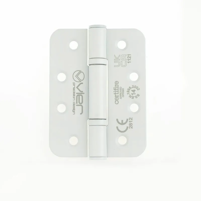 Zoo Grade 14 Low Maintenance Hinge Radius - 102 x 76 x 3mm - Powder Coated White-Powder Coat White